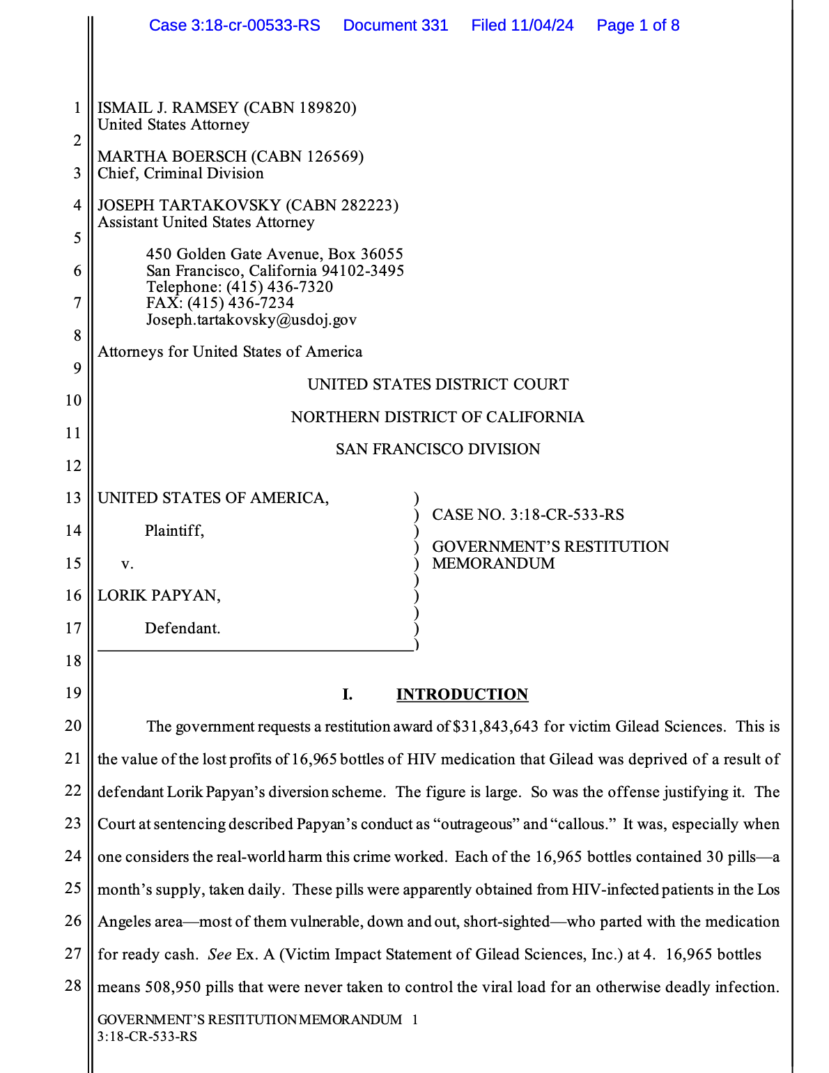 Papyan-US-restitution-memo